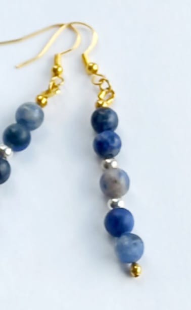 Aretes de Piedra Lunar Azul con plata