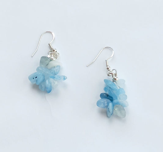 Aretes de Aquamarina en forma de aro