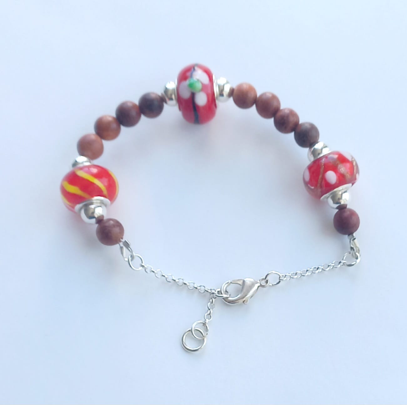 Pulsera con Cristal de Murano en tres colores a escoger